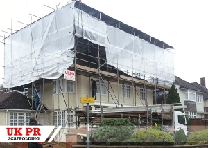 Scaffolding erected by UK PR Scaffolding for residential customer in London, UK.