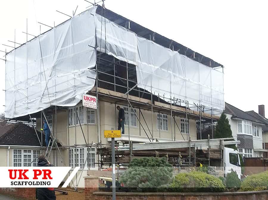 Scaffolding erected by UK PR Scaffolding for residential customer in London, UK.