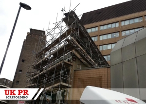 Scaffolding erected by UK PR Scaffolding for commercial customer in London, UK.