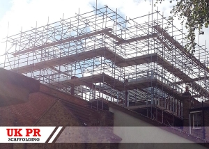 Scaffolding erected by UK PR Scaffolding for commercial customer in London, UK.