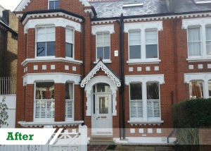 Brick cleaning and full restoration job for residential customer in Hackney completed by UK Performance Restoration.