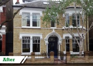 Paint removal job for residential customer in Colliers Wood completed by UK Performance Restoration, London UK.